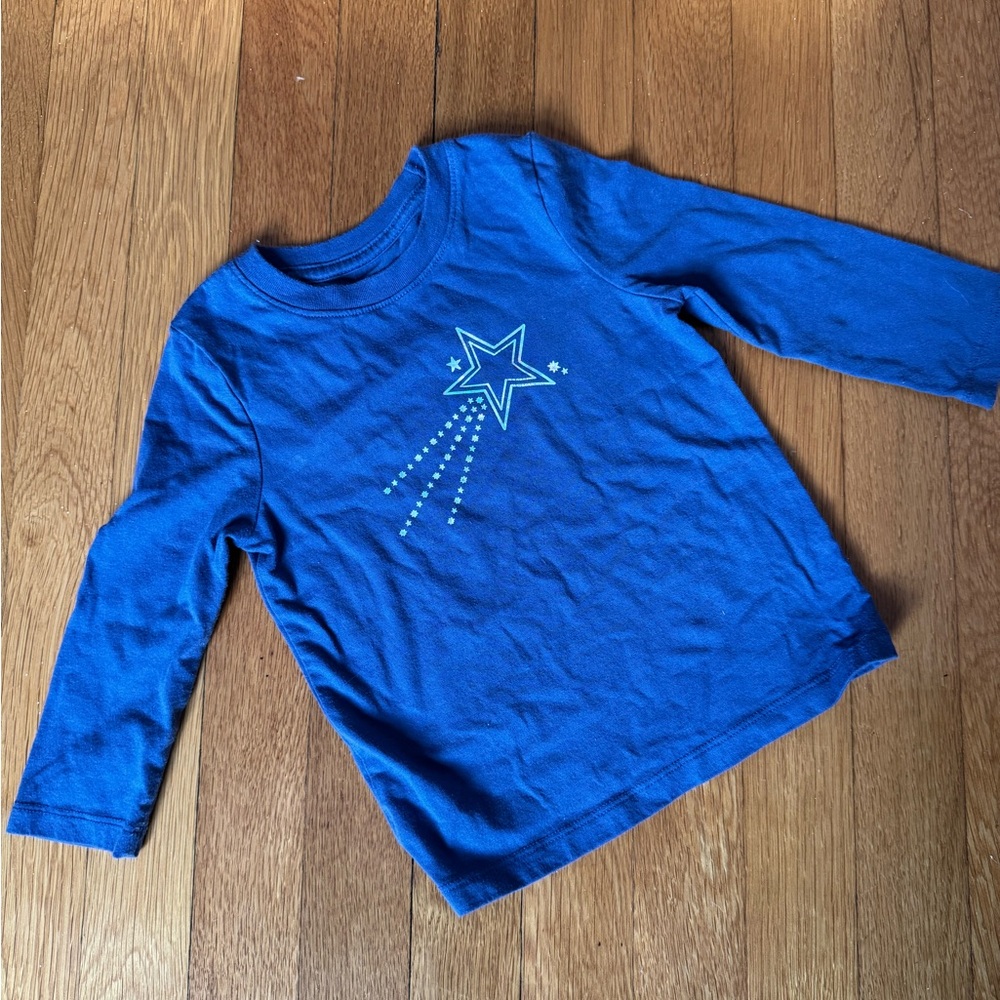 Cat & Jack Blue Starburst Long Sleeve Tee